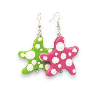 Funky Multicolor Starfish Earrings by Carole Spilberg Designs